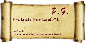 Pratsch Fortunát névjegykártya